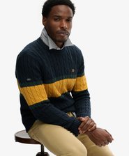 Cotton Stripe Cable Jumper