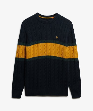 Cotton Stripe Cable Jumper Image 6