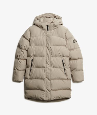 Hooded Sports Puffer Mid Length Jacket Image 8