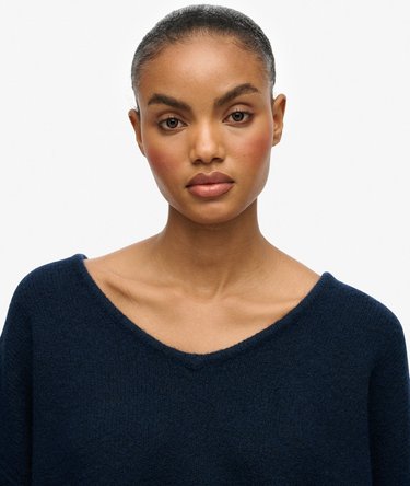 Brushed Oversized V Neck Jumper Image 4