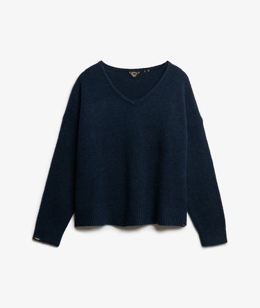 Brushed Oversized V Neck Jumper Image 6
