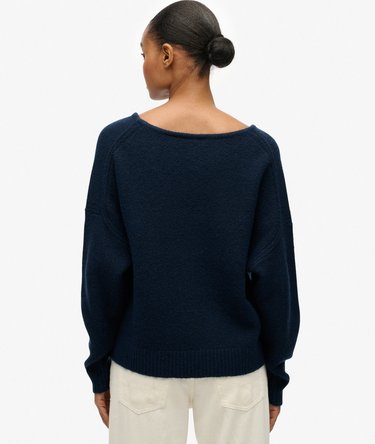 Brushed Oversized V Neck Jumper Image 5