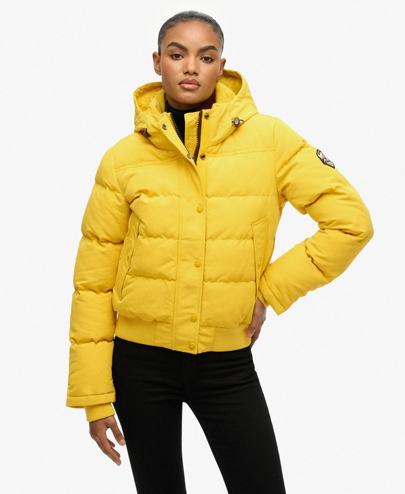 womens Everest Bomber Jacket in Sulpher Yellow | Superdry UK