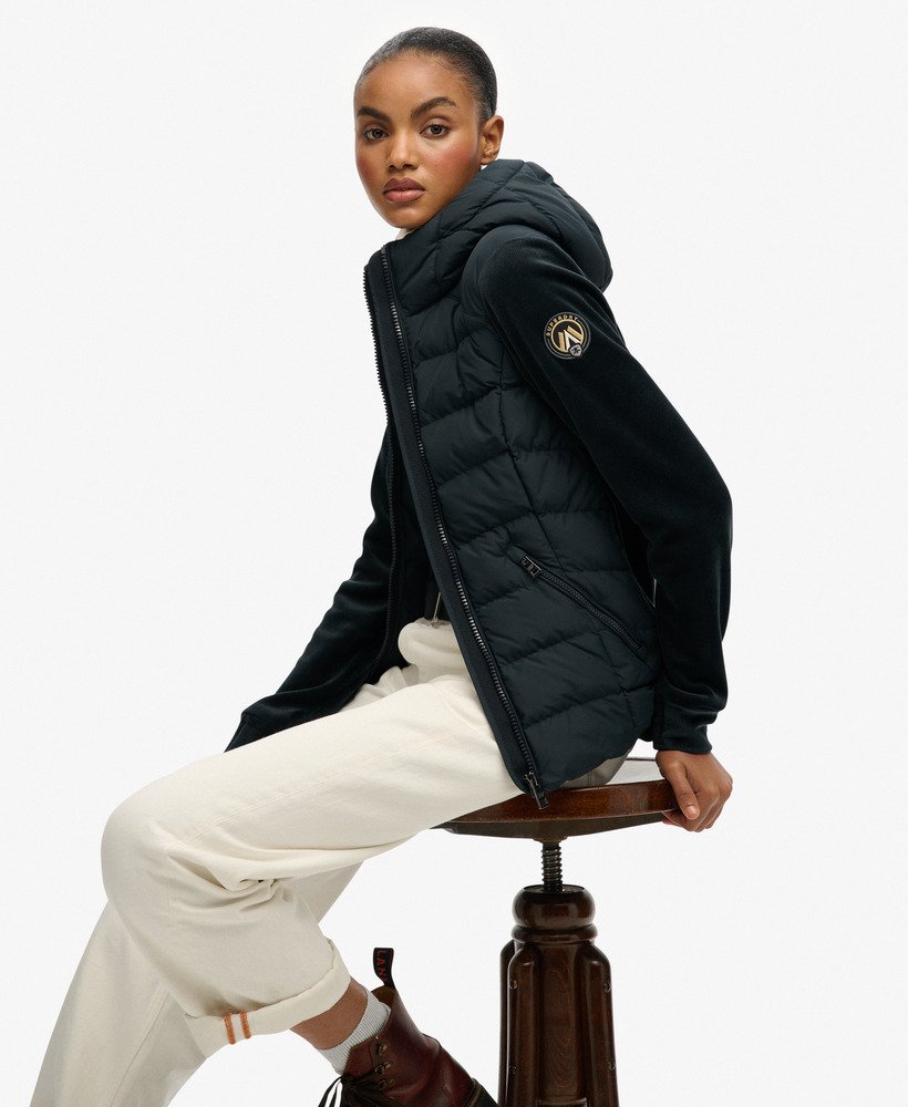 womens Hooded Fuji Storm Jacket in Eclipse Navy | Superdry US