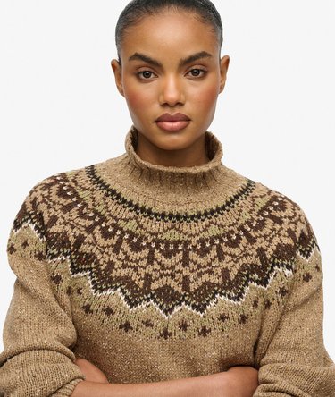 Fairisle trui met hoge hals Image 4