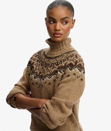 Fairisle trui met hoge hals Image 2