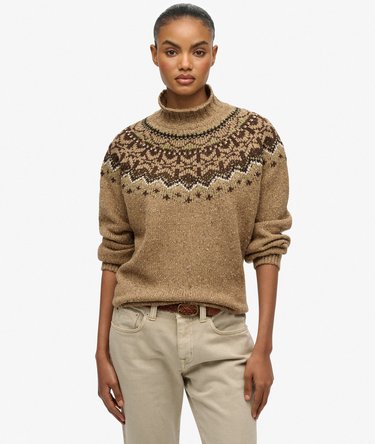 Fairisle trui met hoge hals Image 1