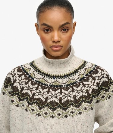Fairisle trui met hoge hals Image 4