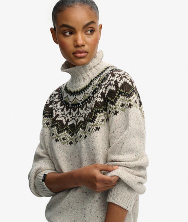 Fairisle trui met hoge hals Image 2