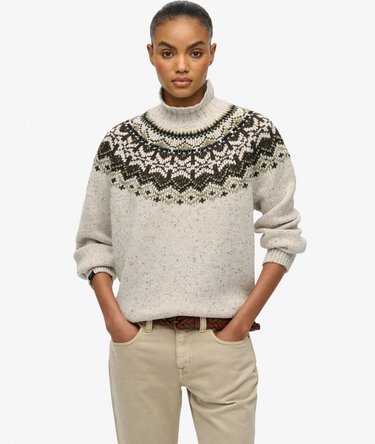 Fairisle trui met hoge hals Image 1
