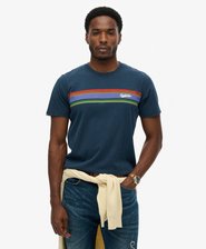 Avslappet Outdoor-T-skjorte med striper og logo