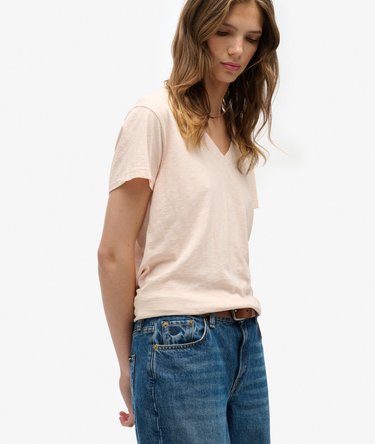Studios Slub T-shirt med broderi Image 2