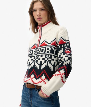 Intarsia Half Zip Jumper Image 2