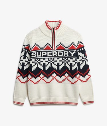 Intarsia Half Zip Jumper Image 6
