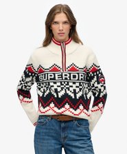 Intarsia Half Zip Jumper
