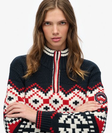 Intarsia Half Zip Jumper Image 4
