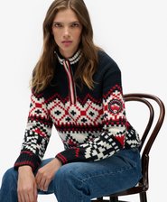 Intarsia Half Zip Jumper