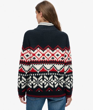 Intarsia Half Zip Jumper Image 5