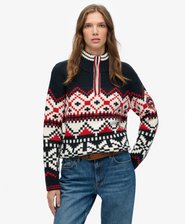 Intarsia Half Zip Jumper