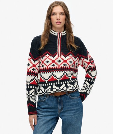 Intarsia Half Zip Jumper Image 1