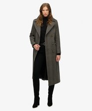Double Breasted Wool Blend Coat