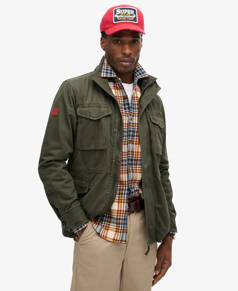 mens Rookie Military Jacket in Army Khaki Green | Superdry US