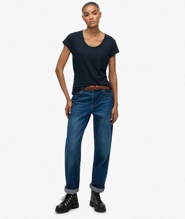 Studios T-shirt met laag uitgesneden ronde hals Image 3