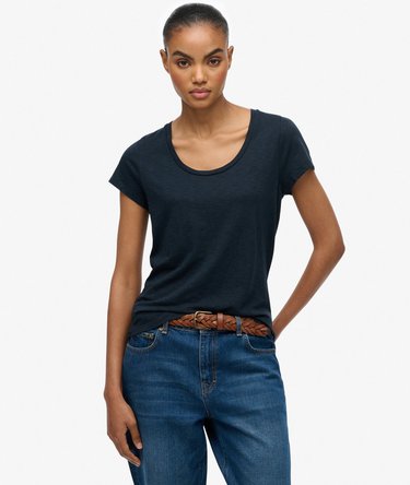 Studios T-shirt met laag uitgesneden ronde hals Image 1