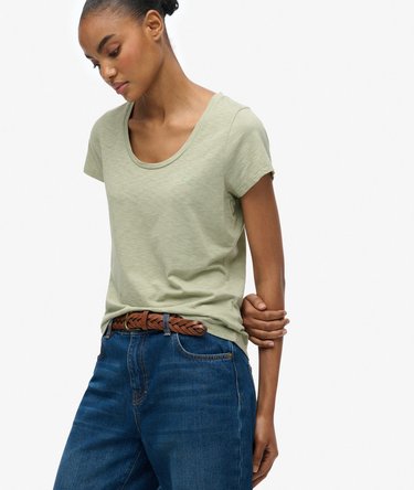 Studios T-shirt met laag uitgesneden ronde hals Image 2