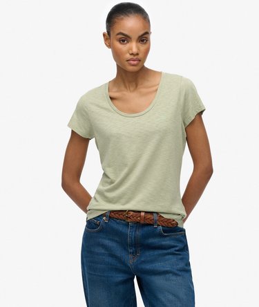 Studios T-shirt met laag uitgesneden ronde hals Image 1