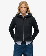 Essential Kapuzenjacke mit Logo und geb&uuml;rstetem Innenfutter