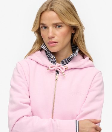 Essential Logo Zip Hoodie Half Brushed Image 4