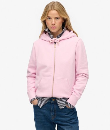 Essential Logo Zip Hoodie Half Brushed Image 1