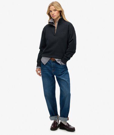 Essential Logo Embroidered Half Zip Jumper Image 3