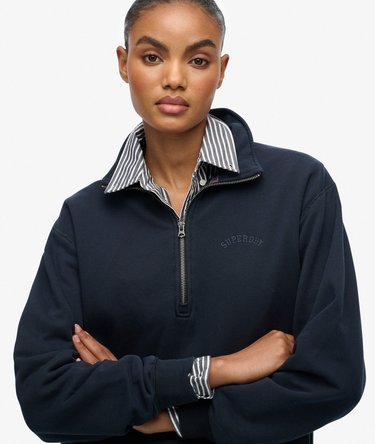 Essential Logo Garment Dye Half Zip Jumper Image 4