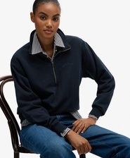 Essential Logo Garment Dye Half Zip Jumper