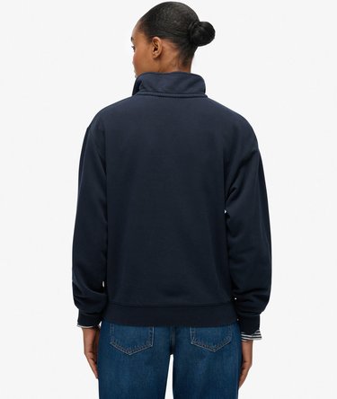 Essential Logo Garment Dye Half Zip Jumper Image 5
