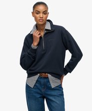 Essential Logo Garment Dye Half Zip Jumper