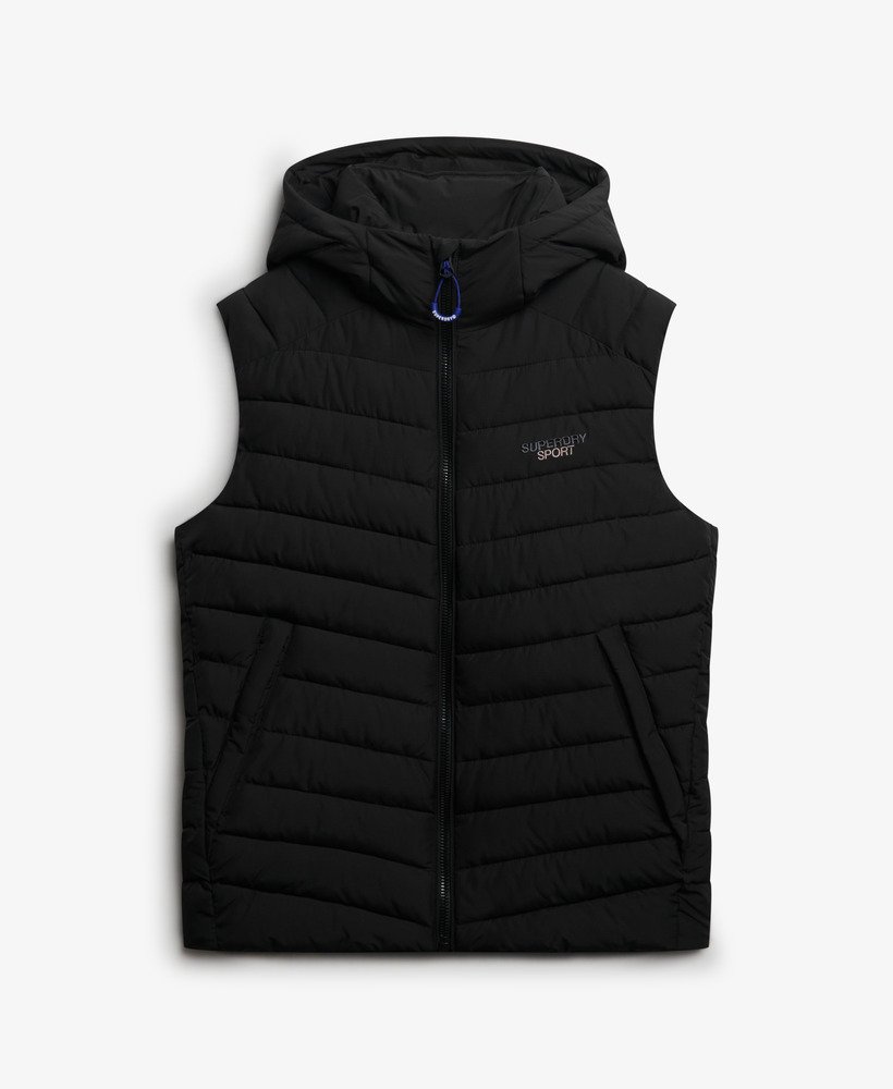 mens Hooded Fuji Padded Gilet in Black | Superdry US