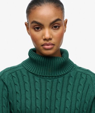 Slouchy Cable Roll Neck Jumper Image 4