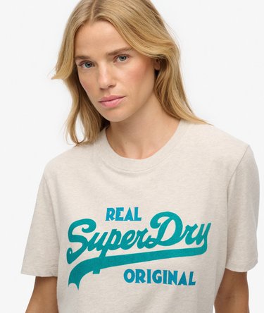Organic Cotton Vintage Logo Scripted Coll T-Shirt Image 4