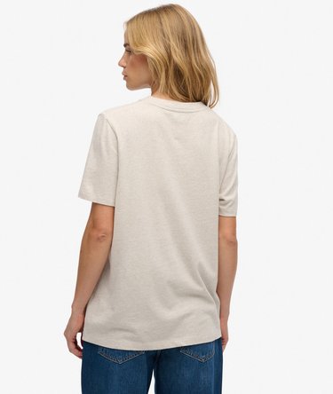 Organic Cotton Vintage Logo Scripted Coll T-Shirt Image 5