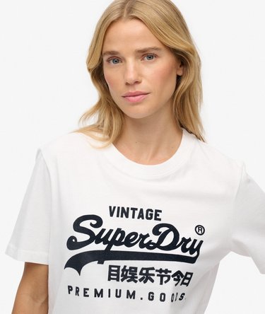 Organic Cotton Vintage Logo Scripted Coll T-Shirt Image 4