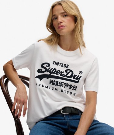 Organic Cotton Vintage Logo Scripted Coll T-Shirt Image 2