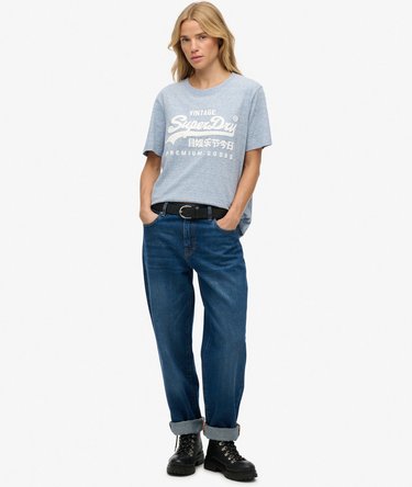 Organic Cotton Vintage Logo Scripted Coll T-Shirt Image 3