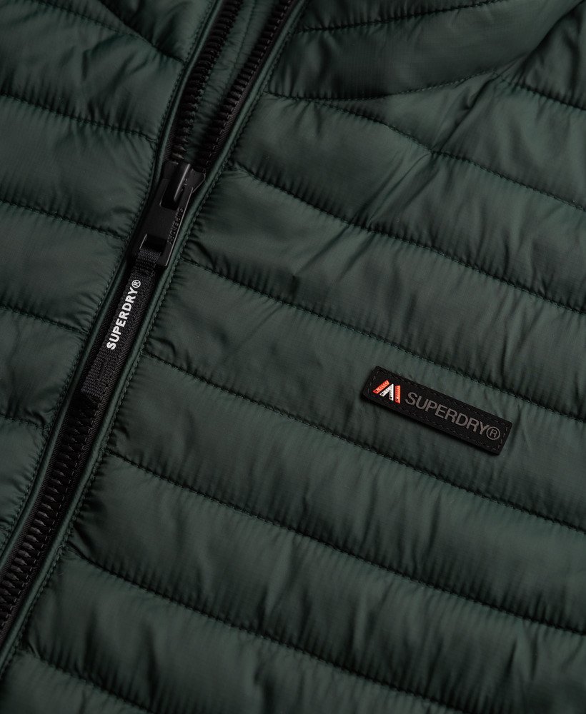 mens Fuji Embroidered Padded Jacket in Dusty Olive Green | UK