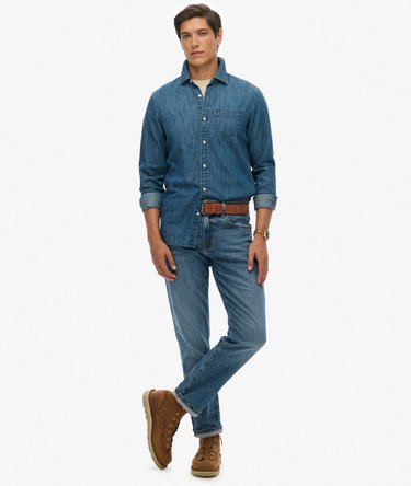 Essential Long Sleeve Denim Shirt Image 3