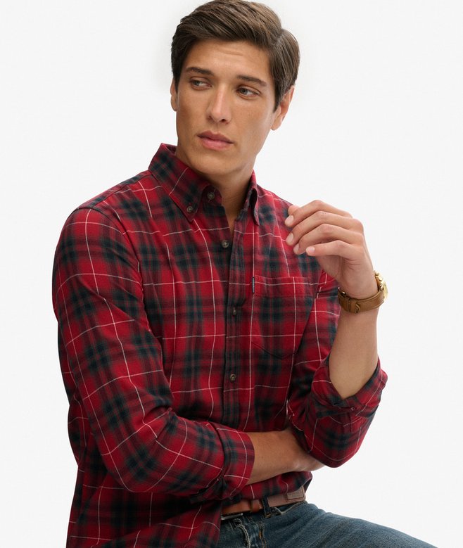 CHARLES TYRWHITT Taille XL Blanc Rouge Bleu à Carreaux Coton Long