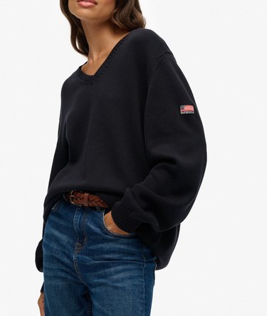 Oversized V Neck Jumper Image 1