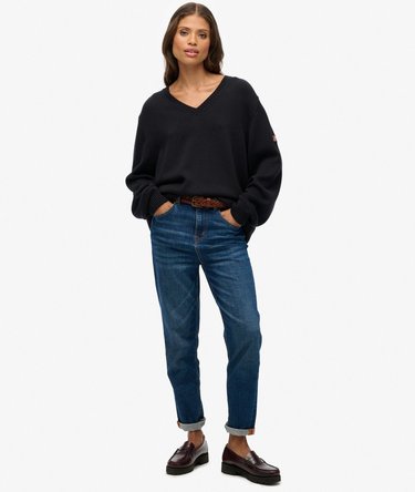 Oversized V Neck Jumper Image 3